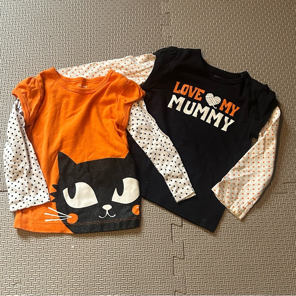 Carters Long Sleeve Ready for Halloween Shirts. Size 18 months
